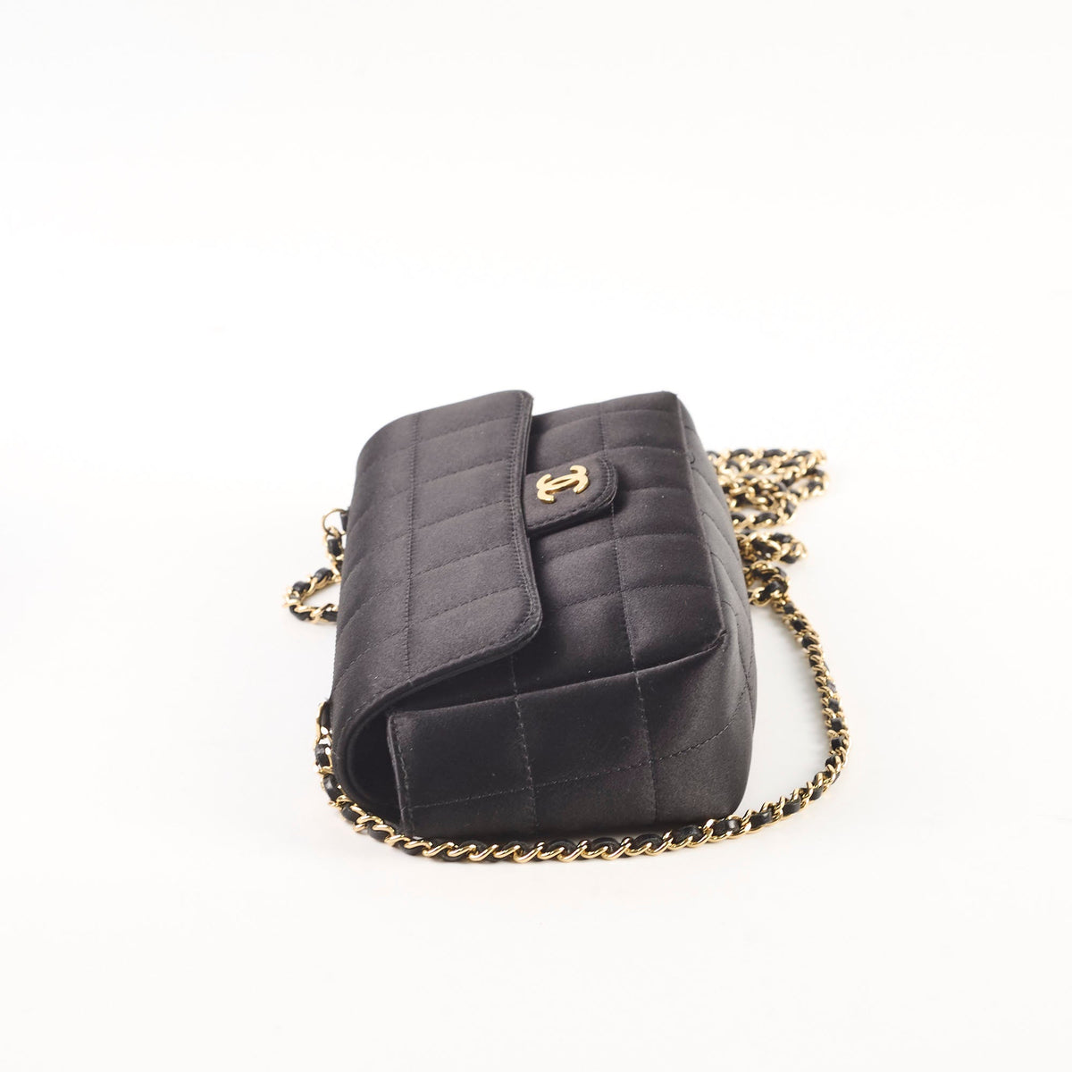 Chanel Chocolate Bar Mini Flap Black Satin - photo 3