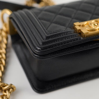 Chanel Mini Boy Bag Black Caviar GHW (Microchip) - photo 12