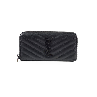 Saint Laurent Logo Long Wallet Black - photo 1