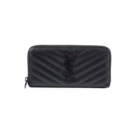 Saint Laurent Logo Long Wallet Black - photo 1