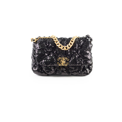 Chanel 19 Small Sequin Black Series 30 - photo 1