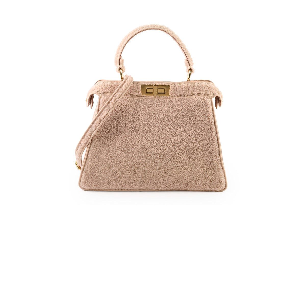 Fendi Curly Shearling Medium Peekaboo I SEE YOU Rosa Plaster - photo 1