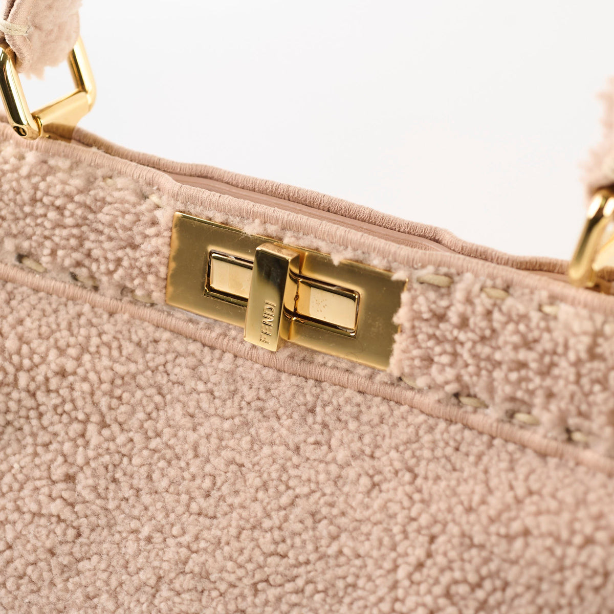 Fendi Curly Shearling Medium Peekaboo I SEE YOU Rosa Plaster - photo 11