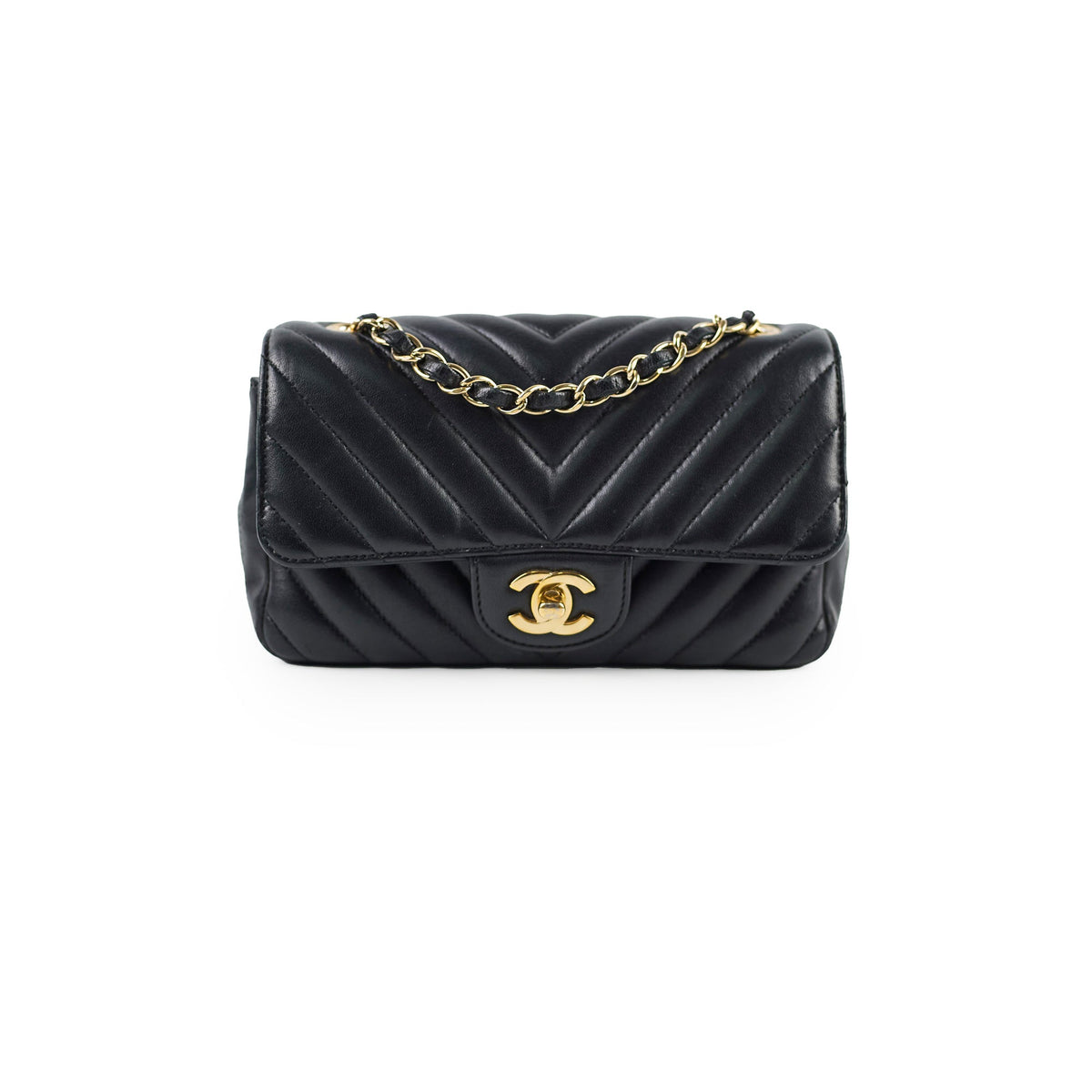Chanel Rectangular Mini Black Chevron - photo 1