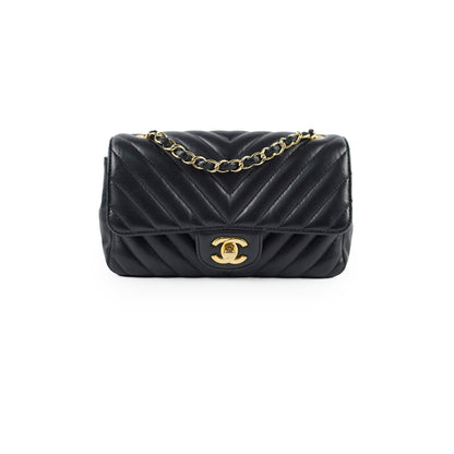 Chanel Rectangular Mini Black Chevron - photo 1