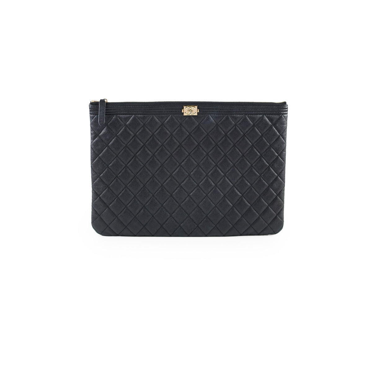 Chanel Boy Caviar Large O-Case Black 22 Series - photo 1