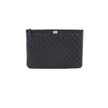 Chanel Boy Caviar Large O-Case Black 22 Series - photo 1