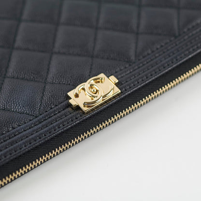 Chanel Boy Caviar Large O-Case Black 22 Series - photo 7