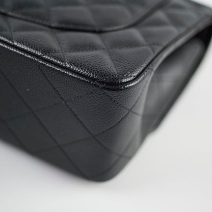 Chanel Caviar Jumbo Double Flap Black Series 24 - photo 10