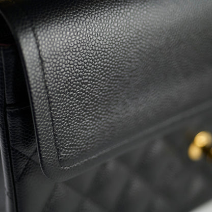 Chanel Caviar Jumbo Double Flap Black Series 24 - photo 9