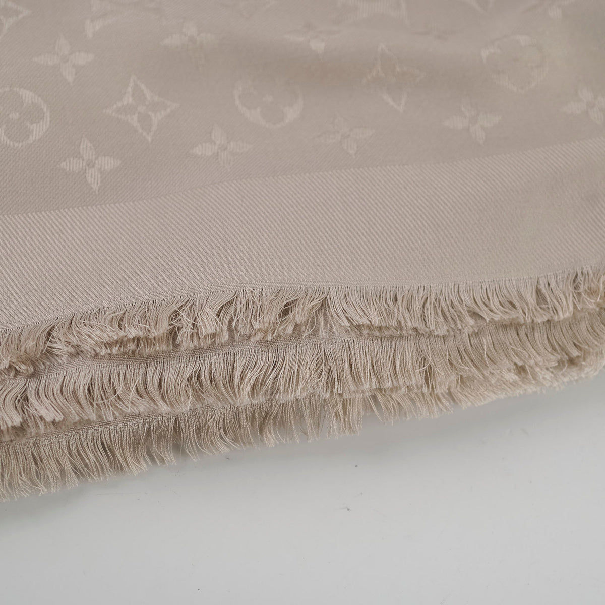 Louis Vuitton Chale Monogram Silk Shawl Beige - photo 8