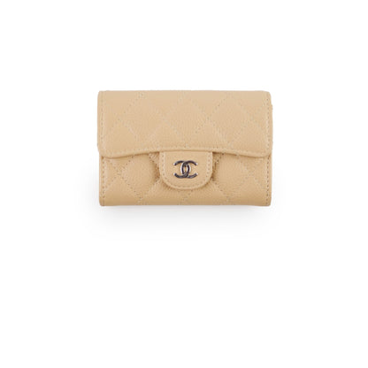 Chanel CC Caviar Beige Cardholder (Microchipped) - photo 1
