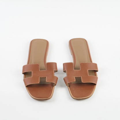 Hermes Oran Sandals Gold Size 40 - photo 2