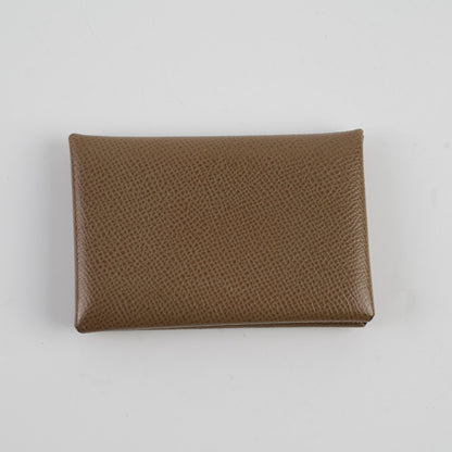 Hermes Calvi Cardholder Epsom Etoupe 2023 - photo 2