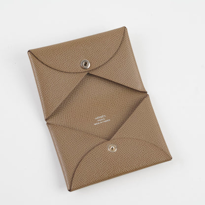 Hermes Calvi Cardholder Epsom Etoupe 2023 - photo 7