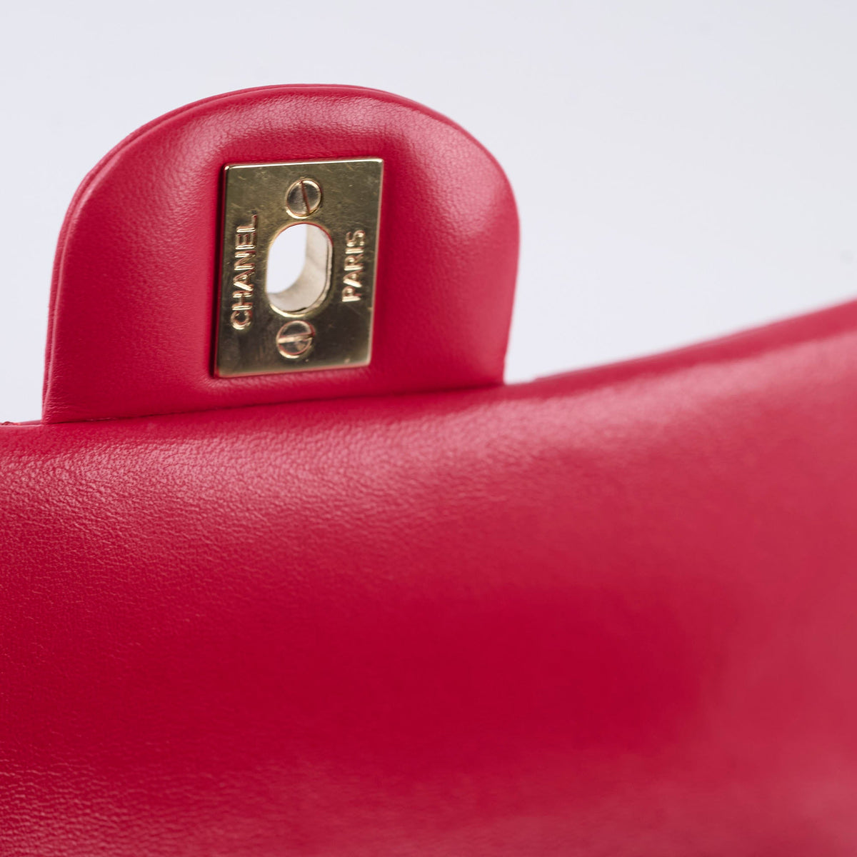 Chanel Mini Rectangular Lambskin LGHW Dark Pink Series 21 - photo 10
