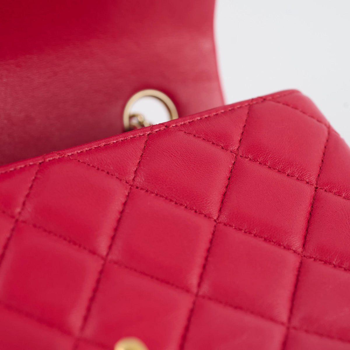 Chanel Mini Rectangular Lambskin LGHW Dark Pink Series 21 - photo 8