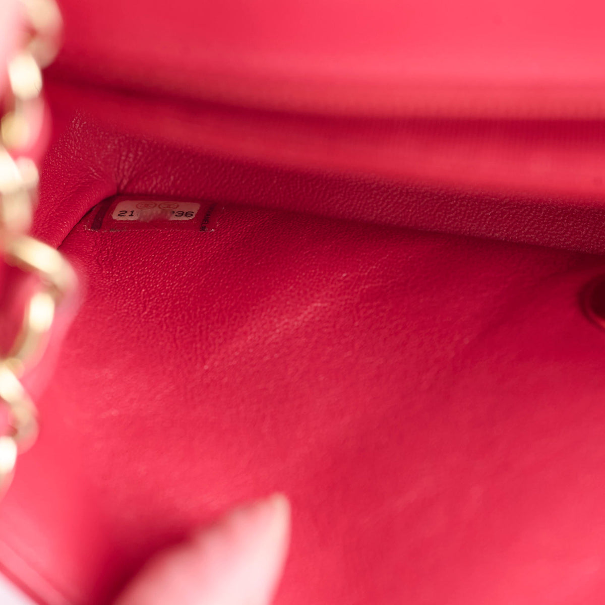 Chanel Mini Rectangular Lambskin LGHW Dark Pink Series 21 - photo 7