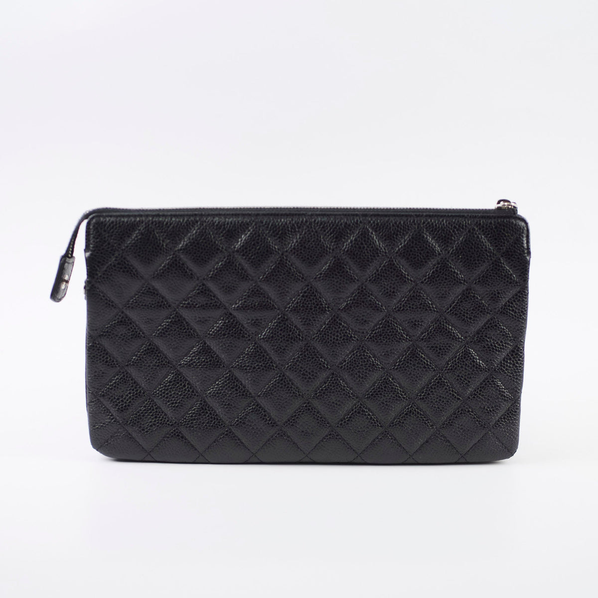 Chanel Double Zip Caviar Pouch Black SHW - photo 2
