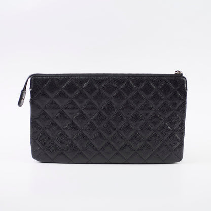 Chanel Double Zip Caviar Pouch Black SHW - photo 2