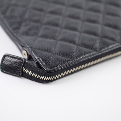 Chanel Double Zip Caviar Pouch Black SHW - photo 11