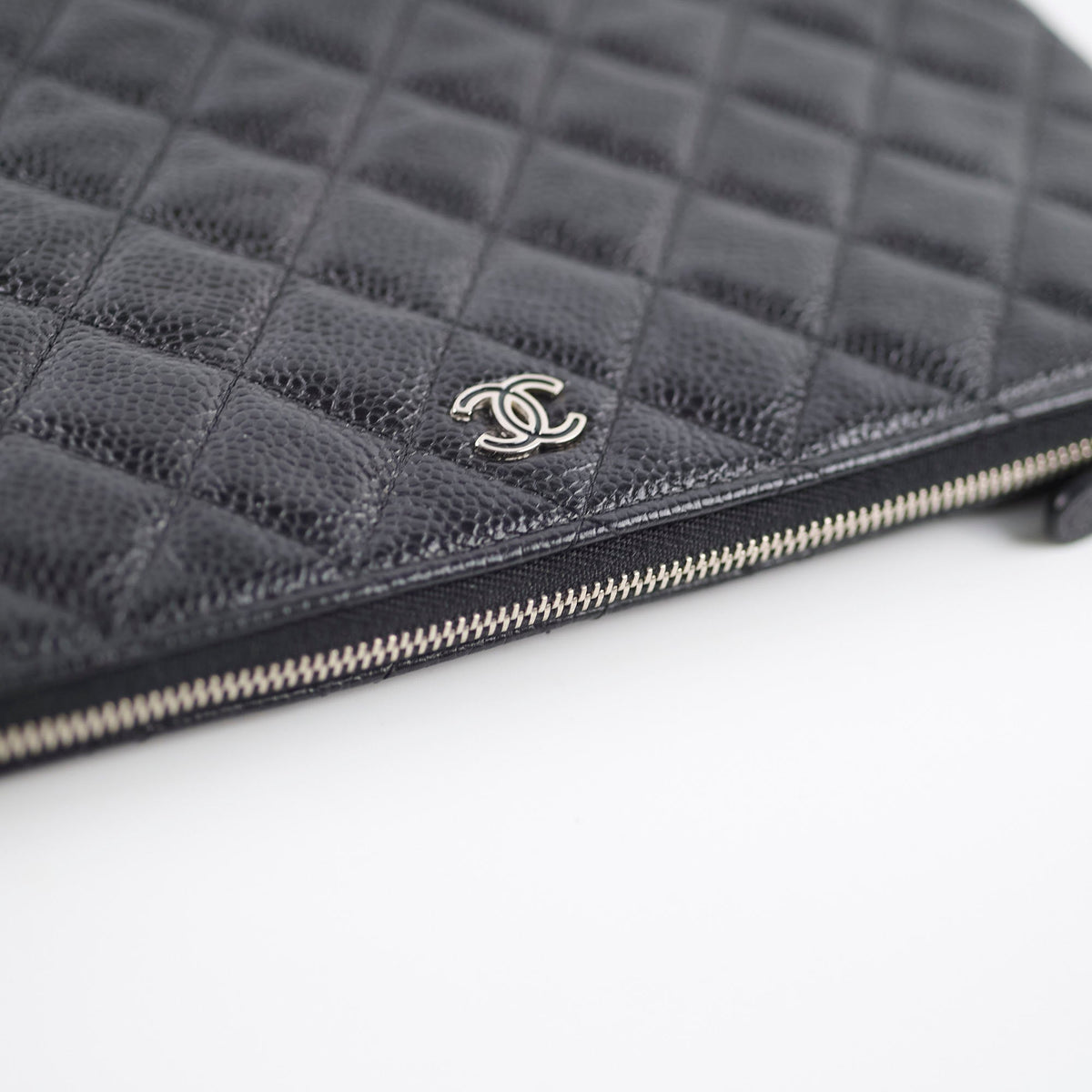 Chanel Double Zip Caviar Pouch Black SHW - photo 10