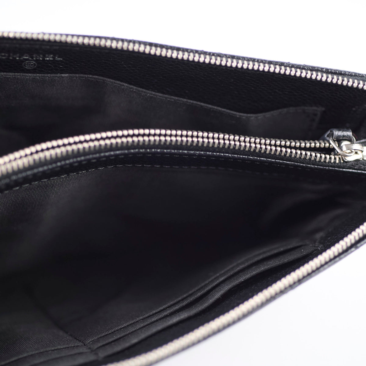 Chanel Double Zip Caviar Pouch Black SHW - photo 6