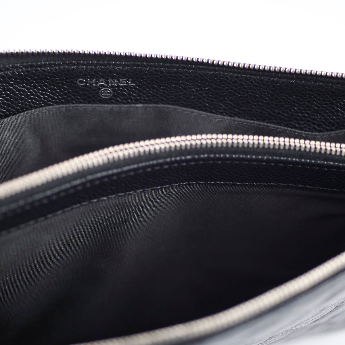 Chanel Double Zip Caviar Pouch Black SHW - photo 5