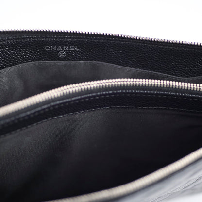 Chanel Double Zip Caviar Pouch Black SHW - photo 5