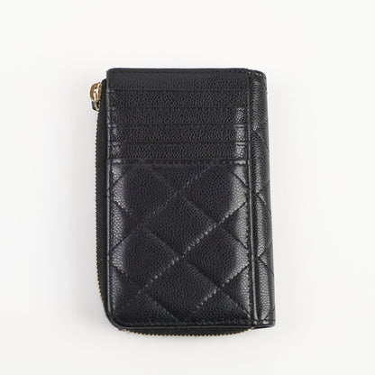 Chanel Cardholder Black Caviar Microchip - photo 2
