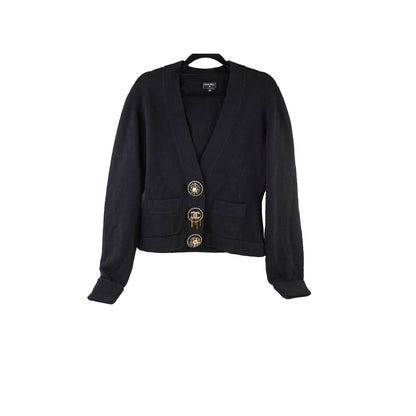Chanel 22A Cashmere Cardigan Balck Size 38 - photo 1