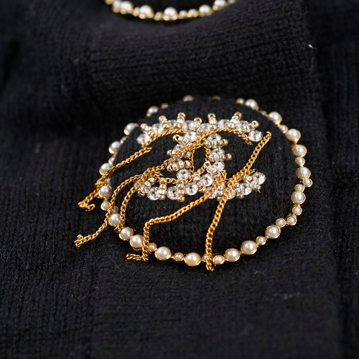 Chanel 22A Cashmere Cardigan Balck Size 38 - photo 4