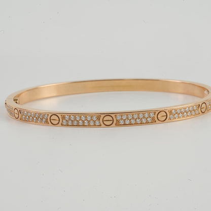 Cartier Love SM Pave Diamond Size 16 Pink Gold Bracelet 2024 - photo 2