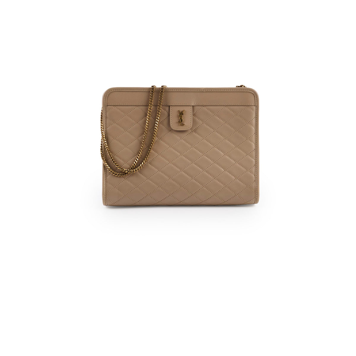 Saint Laurent Clutch With Chain Beige - photo 1