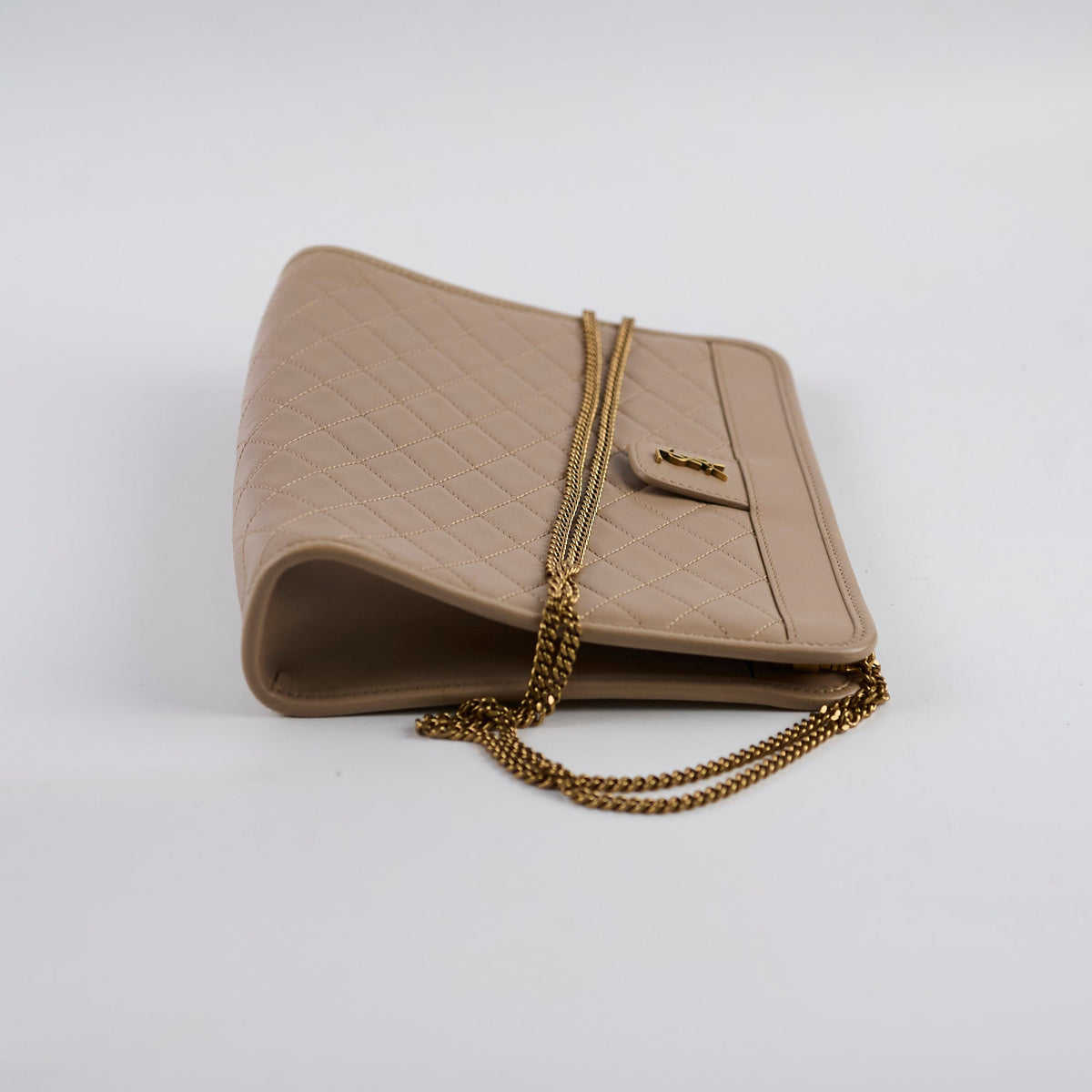 Saint Laurent Clutch With Chain Beige - photo 3