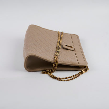 Saint Laurent Clutch With Chain Beige - photo 3
