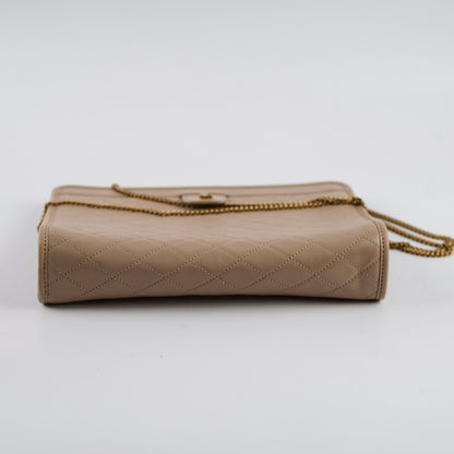 Saint Laurent Clutch With Chain Beige - photo 4