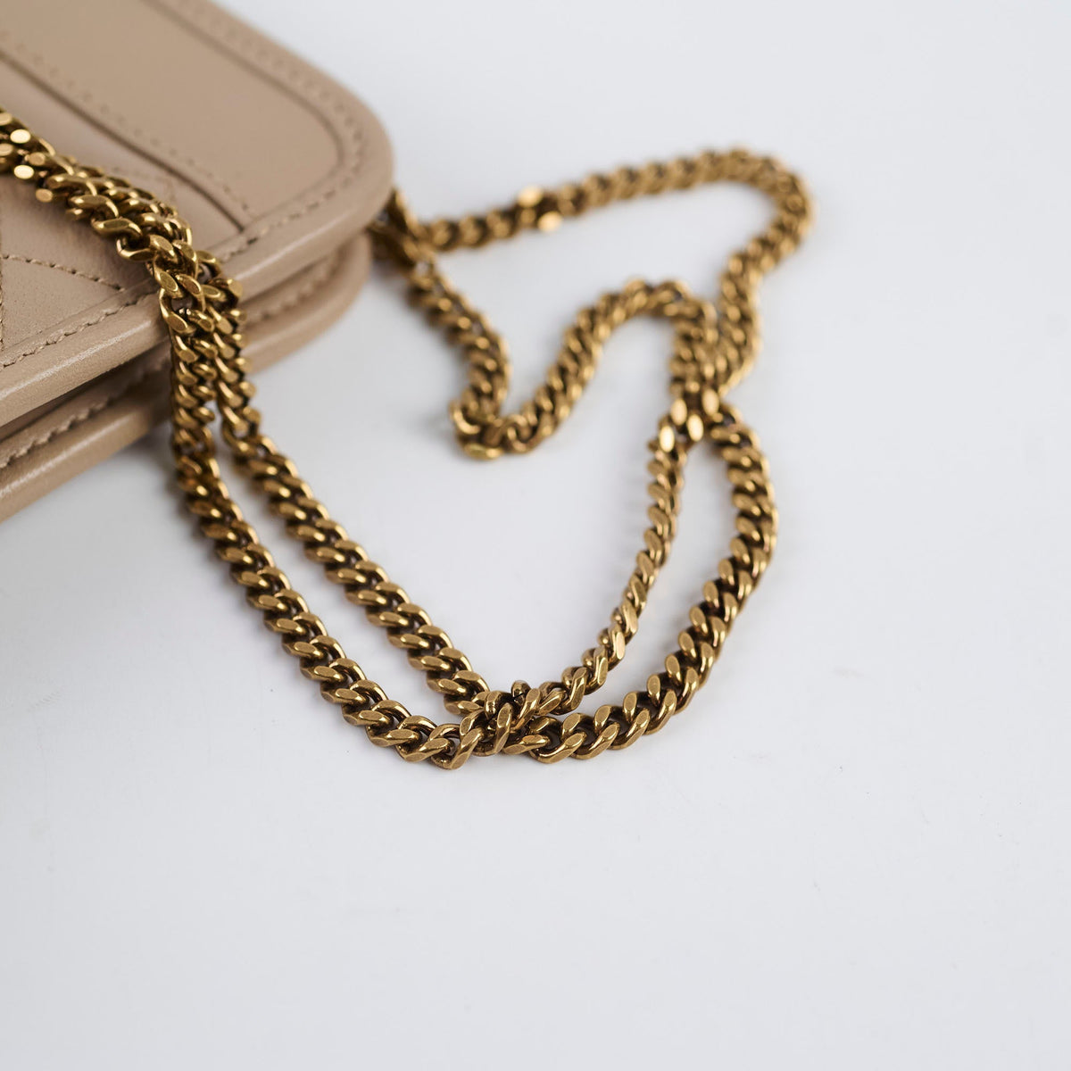 Saint Laurent Clutch With Chain Beige - photo 12