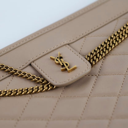 Saint Laurent Clutch With Chain Beige - photo 11