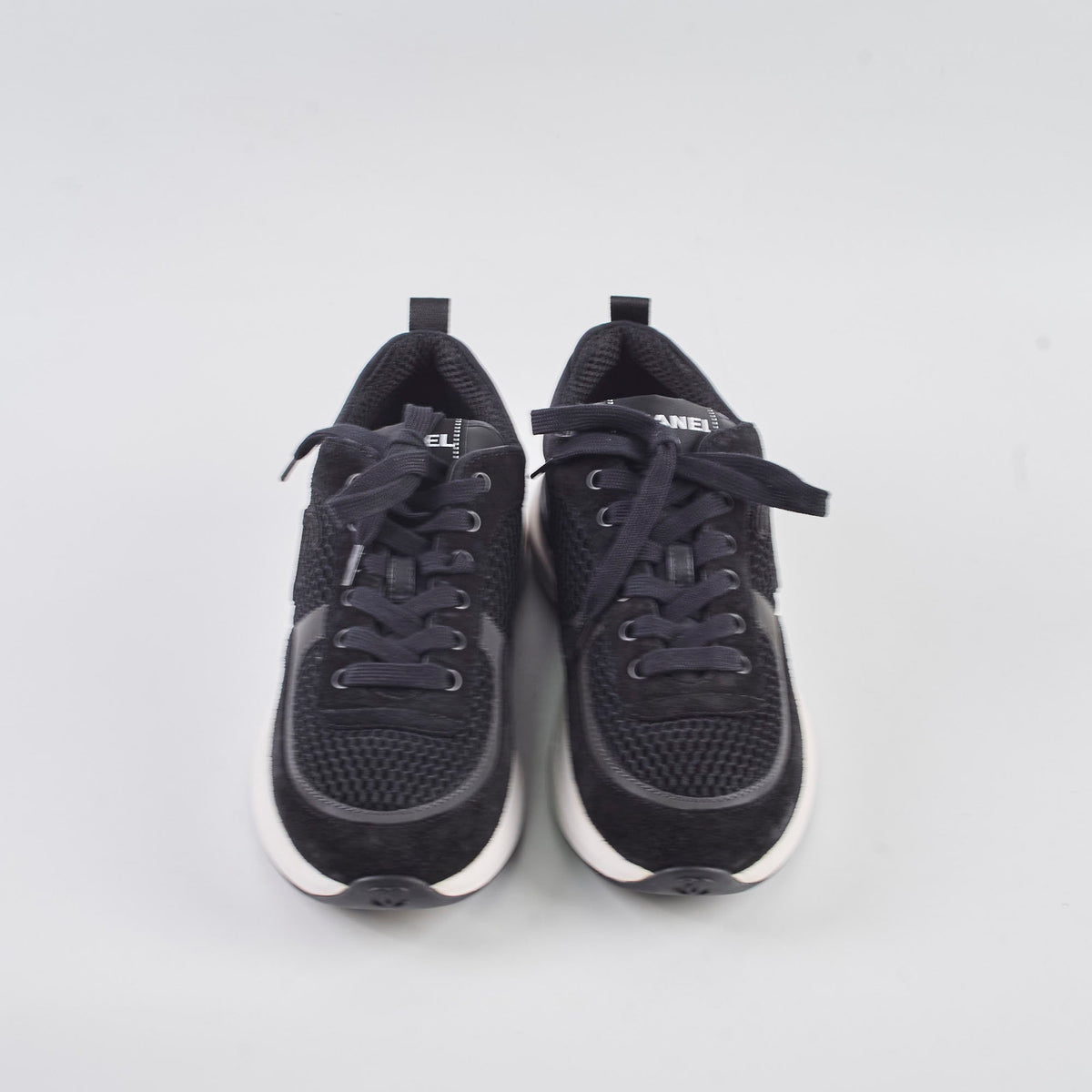 Chanel Black Mesh Sneakers Size 38 - photo 2