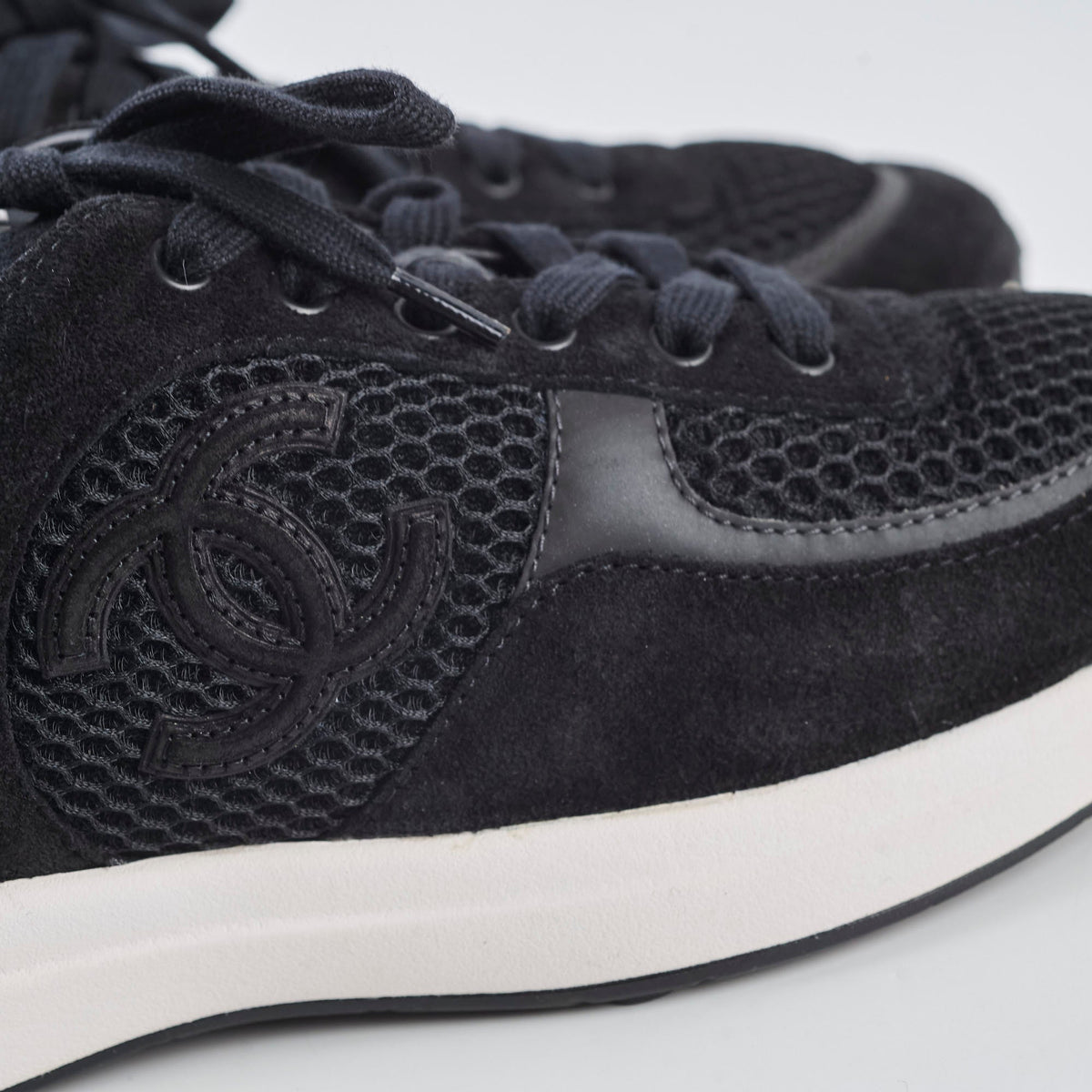 Chanel Black Mesh Sneakers Size 38 - photo 6