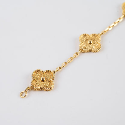 Van Cleef & Arpels Vintage Alhambra 5 Motifs Bracelet Yellow Gold - photo 4