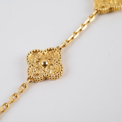 Van Cleef & Arpels Vintage Alhambra 5 Motifs Bracelet Yellow Gold - photo 3
