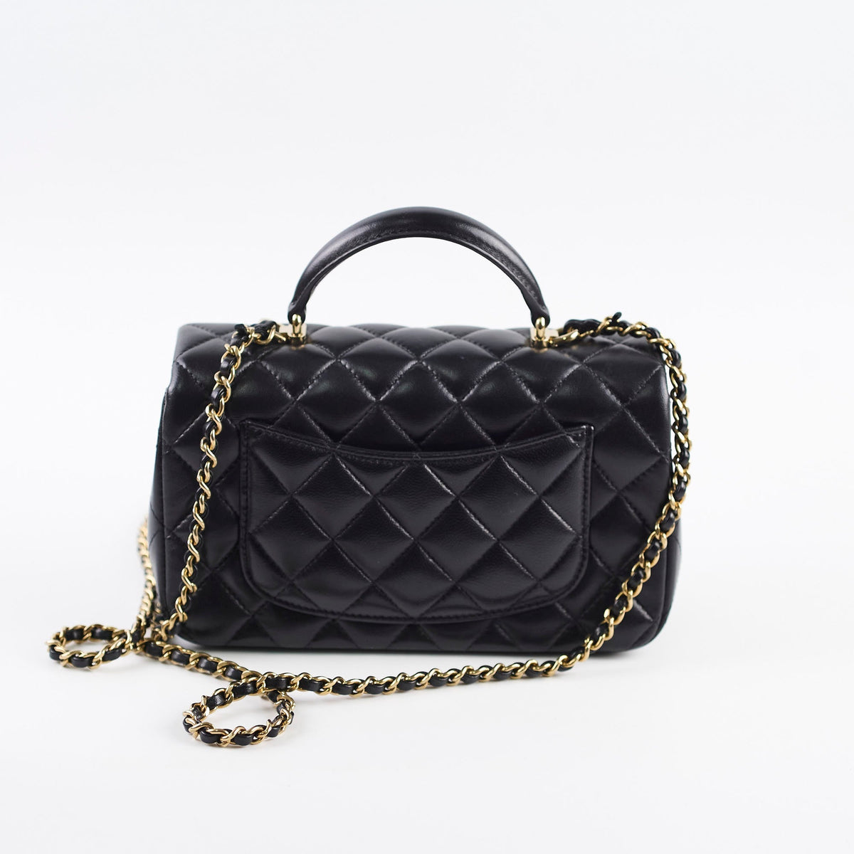 Chanel Top Handle Mini Rectangle Black Lambskin - photo 5
