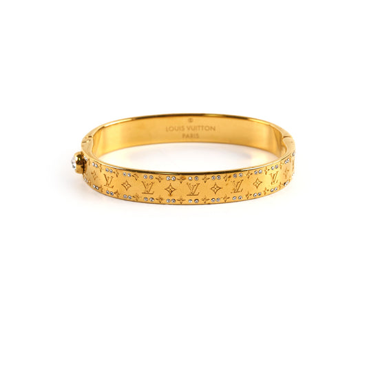 Louis Vuitton Nanogram Strass Bracelet Gold Tone Size S - photo 1