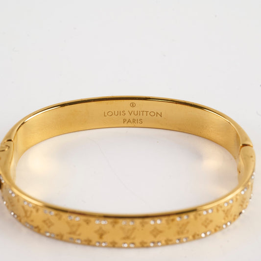 Louis Vuitton Nanogram Strass Bracelet Gold Tone Size S - photo 2
