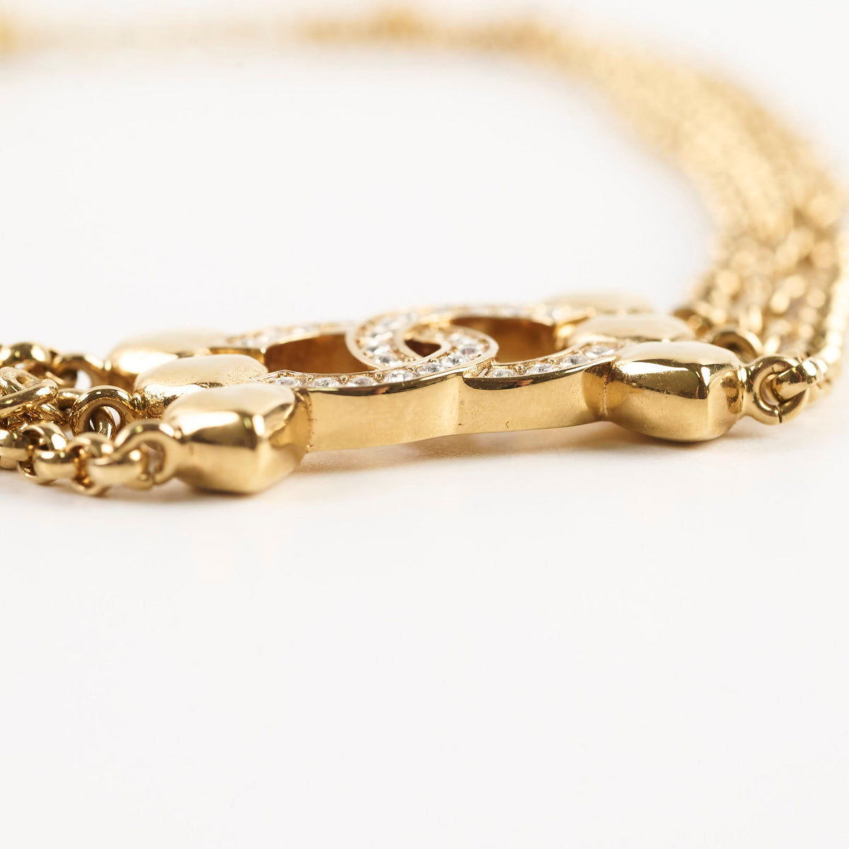 Chanel Crystal Heart CC Choker Gold Tone - photo 3