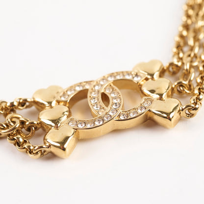 Chanel Crystal Heart CC Choker Gold Tone - photo 4