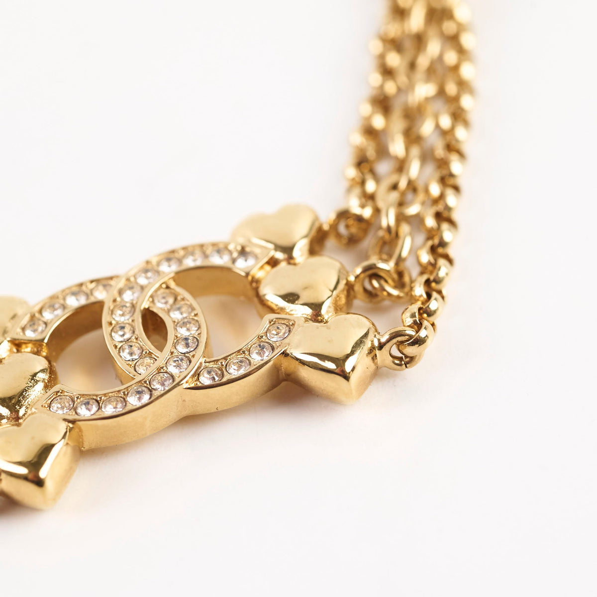 Chanel Crystal Heart CC Choker Gold Tone - photo 6