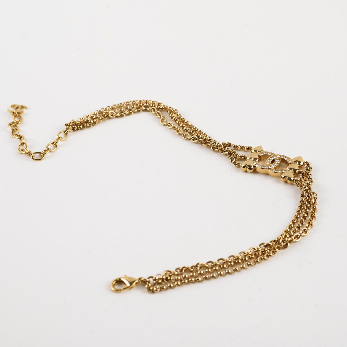 Chanel Crystal Heart CC Choker Gold Tone - photo 2